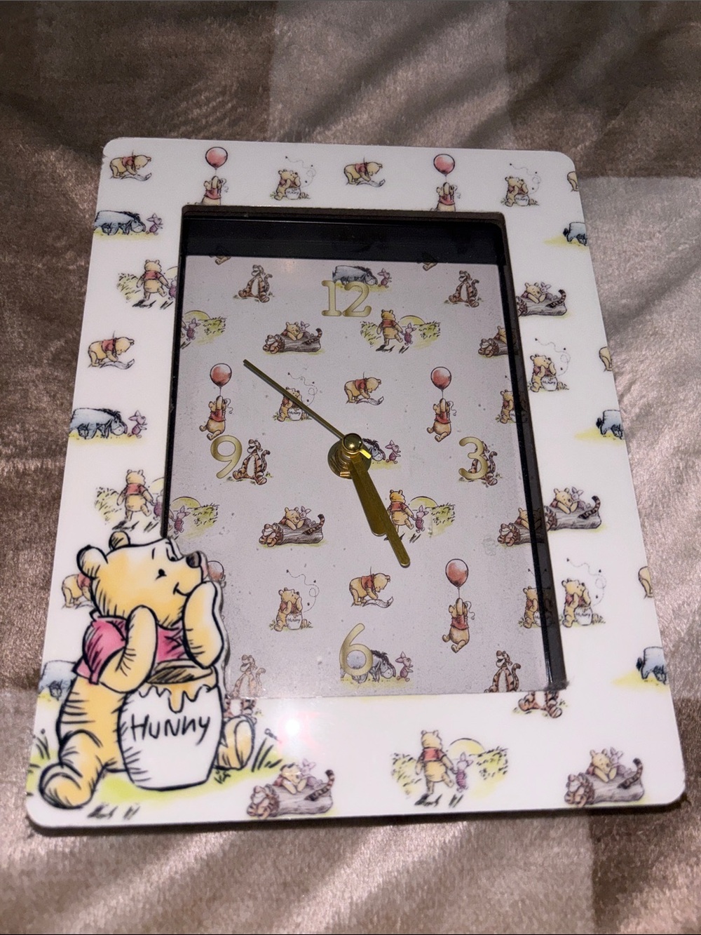 Disney Black Plastic Table Clock Back - Battery Compartment View